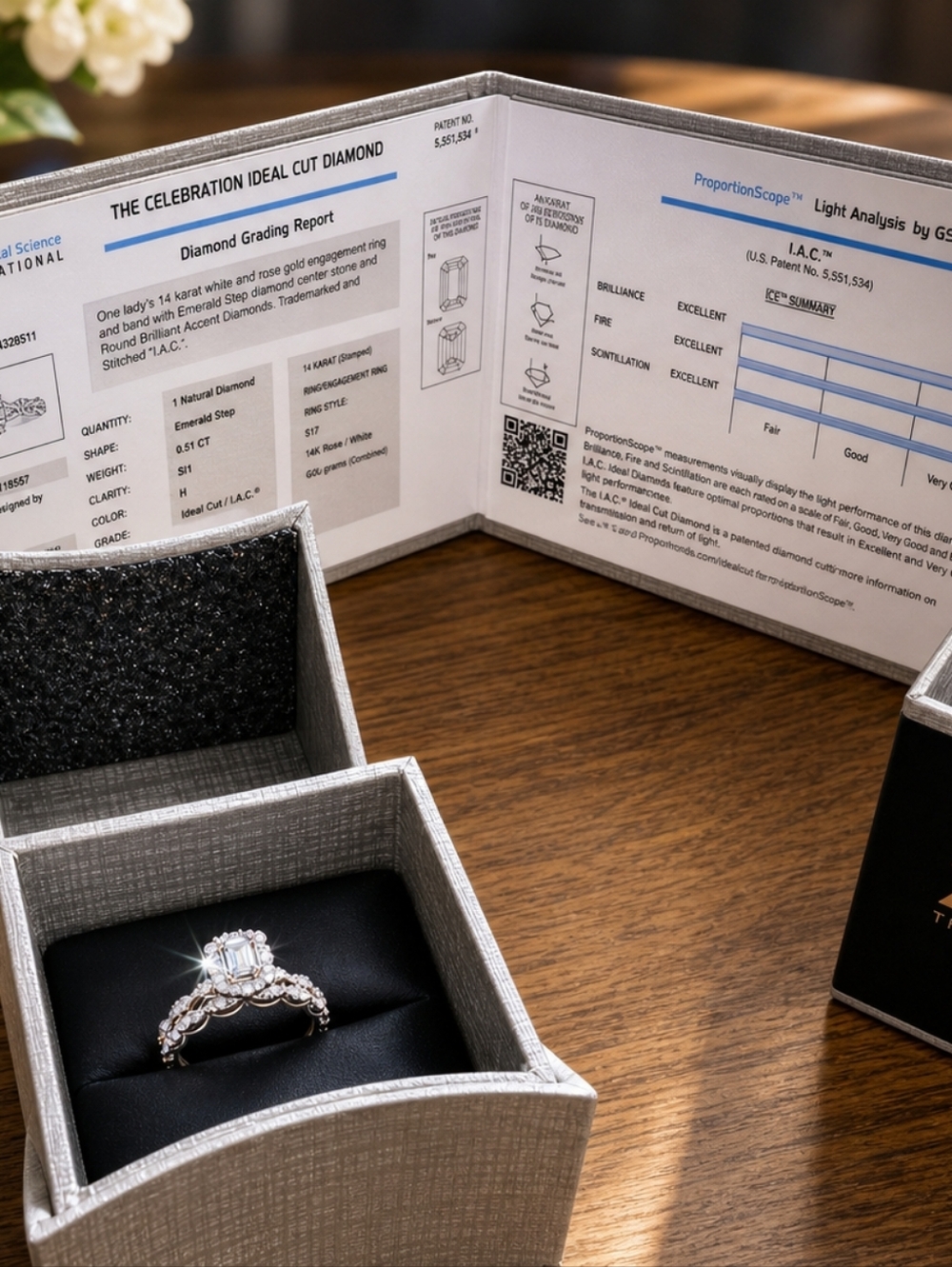 Celebration Diamond Engagement Ring in White And Pink Gold with Accent Diamonds